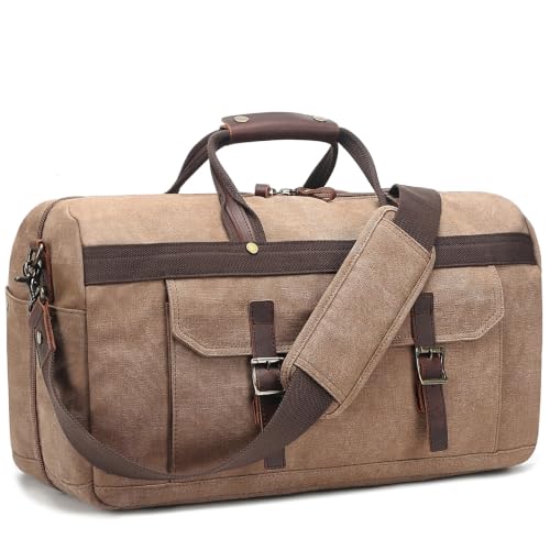 Canvas Duffle Bag for Men & Women - color: 2-Brown