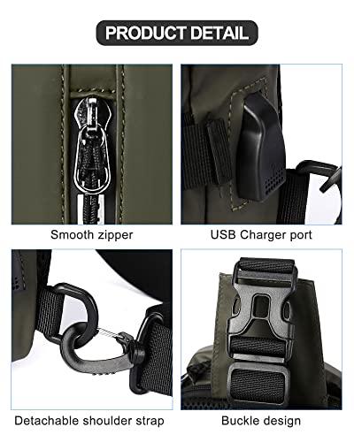 SEAFEW Small Sling Crossbody Backpack Shoulder Bag for Men Green - color: Green-small