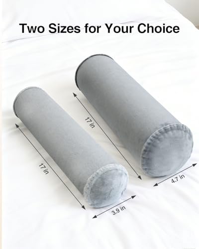 Luxtude Inflatable Neck Roll Pillow for Sleeping, Travel Neck Pillow - color: Grey-4.7" H