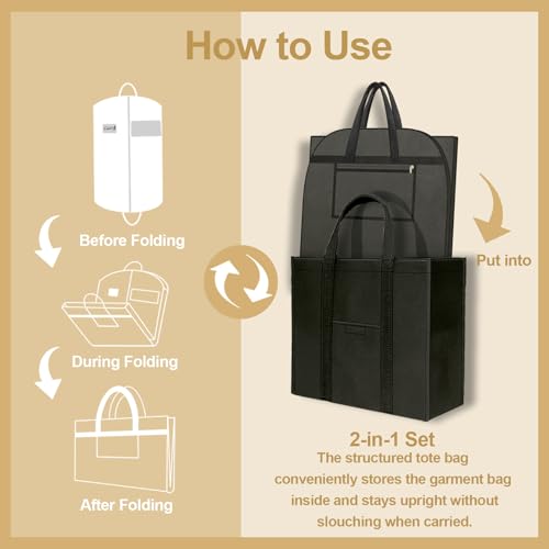 Garment Bag, 54 Inch for Men, Closet Travel, Suit Cover, Window, Hotel Use - size: (1 set ) 54" Garment Bag