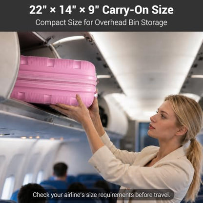 Kono Airline Approved Suitcase Set 2 Pieces, Pink - color: Pink, size: 2 Piece Travel Set (TB/20)