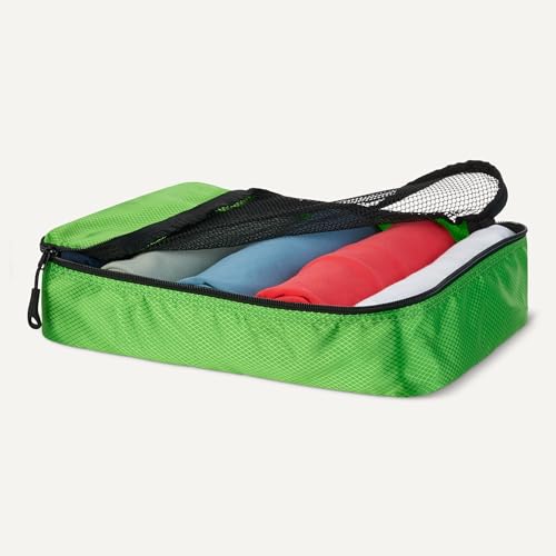 Amazon Basics 4피스 포장 여행 정리함 큐브 세트 - 미디엄, 그린 - color: 초록색., size: 중형