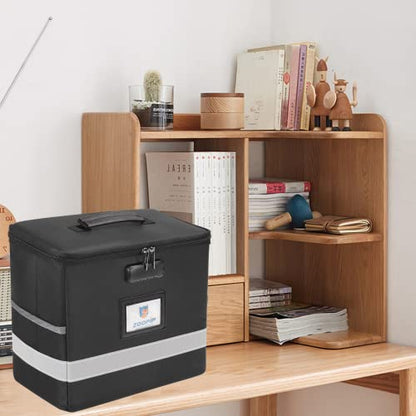 Fireproof File Box with Lock, Document Organizer, 2 Pack, Black - color: Black, size: 12.2"x6"x10.2"(M-2 Pack)
