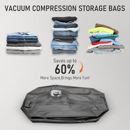 VJI 18L Vacuum Bag for Travel with Built-in Pump, IPX8 Waterproof, Black - color: Black