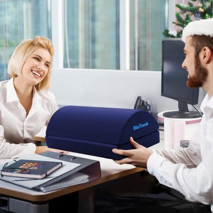 BlissTrends Foot Rest Under Desk, Foot Stool with 2 Adjustable Heights - color: Blue, size: Large
