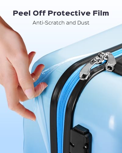 Suitour Luggage Set of 3,Hard Case Lightweight Luggage Sets with Spinner Wheels TSA Locck for Travel… - color: Blue, size: 3-Piece Set (20+24+28)