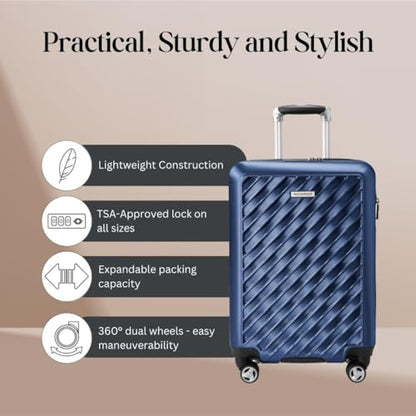 Ricardo Beverly Hills Melrose Hardside Expandable Luggage with Lightweight Construction for Smooth Traveling, Stylish, Durable, and Spacious, Men and Women, Prussian Blue, Check-In Large 29-Inch - color: Prussian Blue, size: Check-In 29-Inch