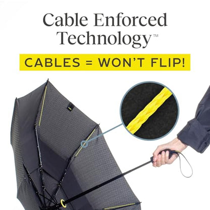 ShedRain Vortex Windproof Compact Travel Umbrella, Auto Open Close - color: Vex Black 54"Arc
