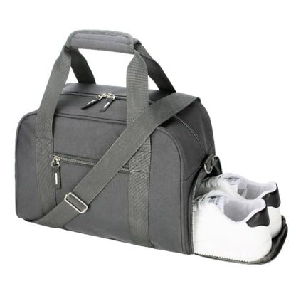 Searock 14 inch Small Gym Bag with Shoe Compartment - color: Dark Grey, size: 14 x 8 x 10″ (Small)