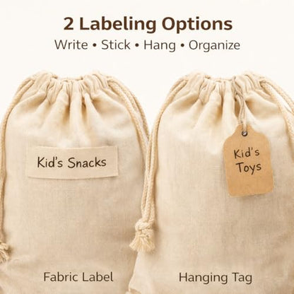 Heavy Duty Cotton Drawstring Bags 14x17, 6 Pack Canvas Storage Bags