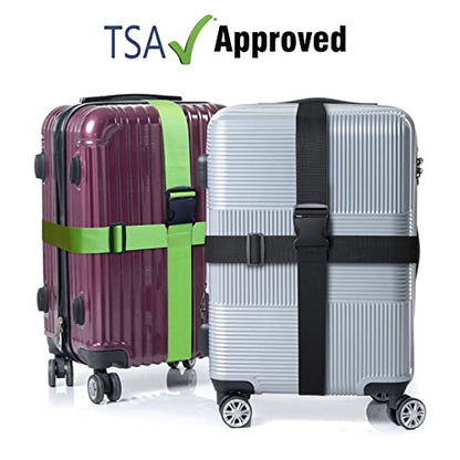 4 PCS Luggage Strap 78" x 2" Suitcase Belts Wide Adjustable Packing Straps Travel Accessories, Black - color: 4pcs Black