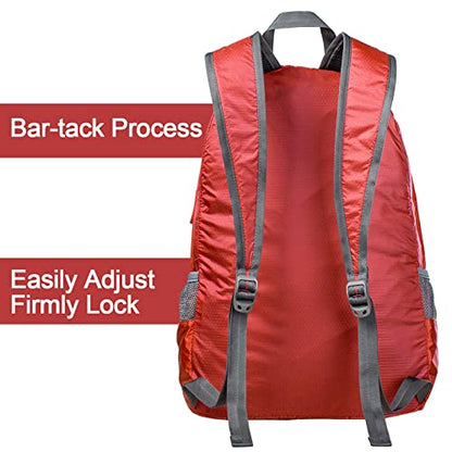 G4Free 20L Small Packable Travel Hiking Backpack for Men Women - color: Red, size: 20L