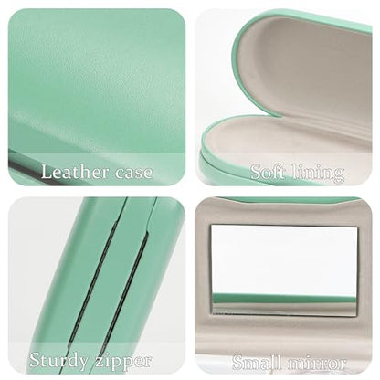 Eyeglass Case Double Sided Travel Size Portable Contact Lens Box 2 in 1 - color: E-Green-2