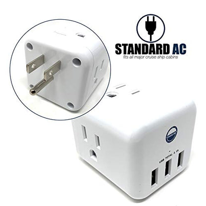 Cruise On Non Surge Cruise Approved Power Strip [3 USB & 3 AC] - color: [3 USB & 3 AC]