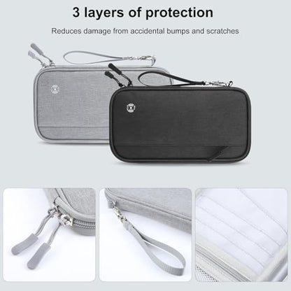 Passport Holder Family RFID Blocking Passport Wallet (Grey-Medium) - color: Grey