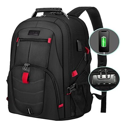 LOVEVOOK Large Laptop Backpack for Men,15.6Inch Heavy Duty Travel Backpack - color: Black, size: 15.6 inch