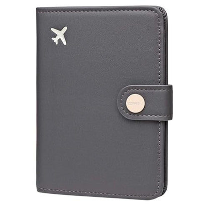 ZOPPEN Passport Holder RFID Blocking Travel Wallet, Dark Grey - color: Grey