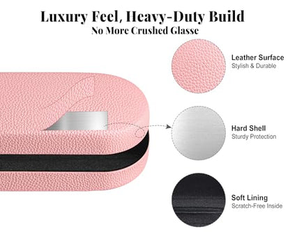 RayLove Glasses Case Hard Shell for Oversized Frames,Large Sunglasses Case With Strong Protection, Travel Eyeglass Case