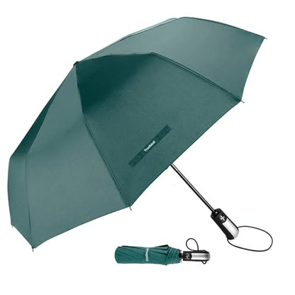 TradMall Travel Umbrella Windproof 46 Inches Canopy, Dark Green - color: Dark Green, size: 46 Inches