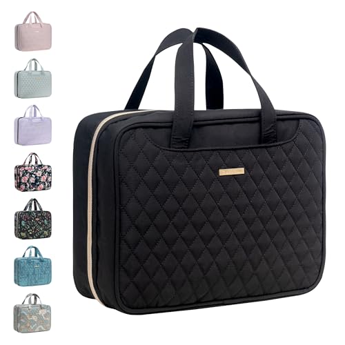 Everfun Hanging Travel Toiletry Bag Women, Leakproof Wet Dry Compartments - color: Black
