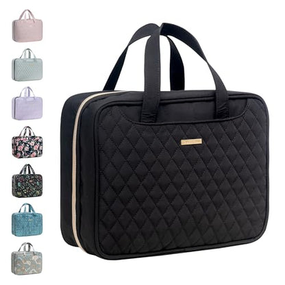 Everfun Hanging Travel Toiletry Bag Women, Leakproof Wet Dry Compartments - color: Black
