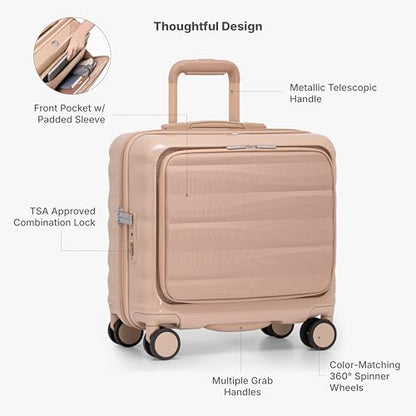 Traveler's Choice Edinburgh II Hardside Luggage with Spinner Wheels, TSA Lock, Sand 16-Inch Mini - color: Sand, size: 16-Inch Mini