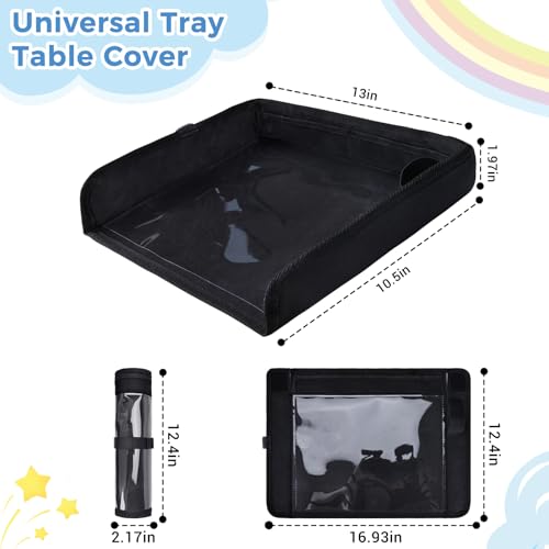 COOLBEBE Airplane Tray Table Cover, Foldable Travel Tray Cover - color: Black