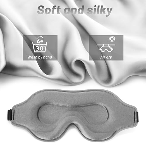 Sleep Mask for Men and Women, Lash Extensions 3D Eye Mask, Gray - color: Gray