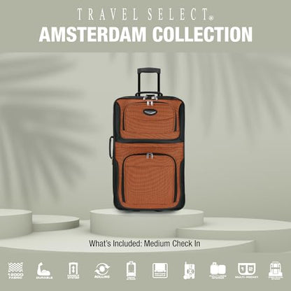 Travel Select Amsterdam Softside Expandable Luggage with Rolling Wheels, Navy, 25-Inch Medium - color: Navy, size: 25-Inch Medium