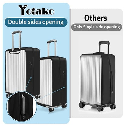 Yotako Upgraded Zippered Transparent PVC Suitcase Cover, No Disassembly Required Clear Luggage Protector for Suitcase Luggage Protector Cover 24''