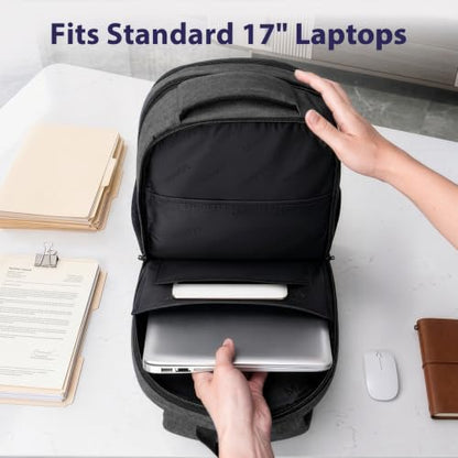 MATEIN Large Work Laptop Backpack, Computer College Commuter Bag 17 Inch - color: Black, size: 17 Inch