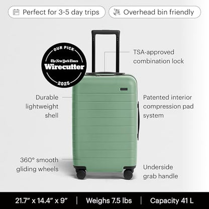 Away The Carry-On Luggage, 22-inch Lightweight Hardside Spinner Suitcase - color: Sea Green