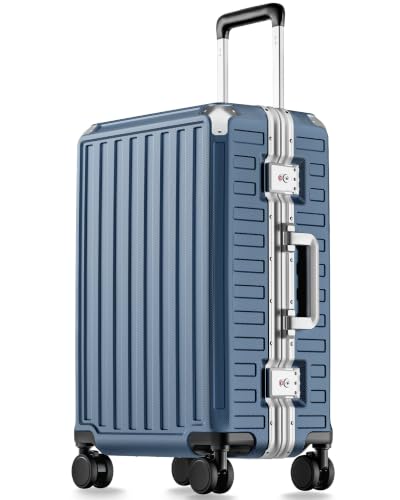 LUGGEX 24x16x10in Zipperless Carry On Luggage, Ocean Blue - color: Ocean Blue, size: 22 Inch