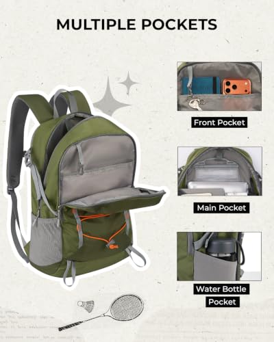 20L Hiking Backpack,Lightweight Travel Backpacks Women Men,Green - color: Green