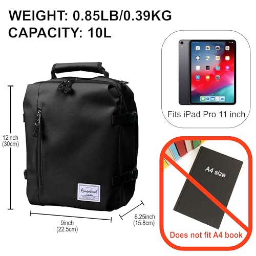 Kids Travel Backpack for Ages 3-6 | Lightweight Suitcase Style Carry-On | 10L Weekender with Tablet Sleeve & Chest Strap | Black - color: Black