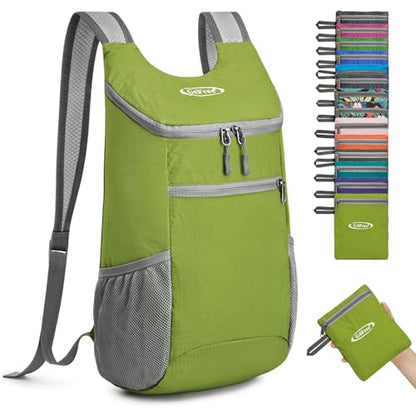 G4Free 10L Lightweight Packable Hiking Backpack, Nylon Daypack Daily Travel - color: Bright Green, size: Small
