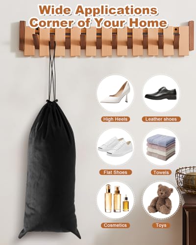 4 Pcs Single Shoe Bags for Travel, Velvet Bag, Black Beauty, 17.3x8.6 Inch - color: Black Beauty, size: 17.3"x8.6"
