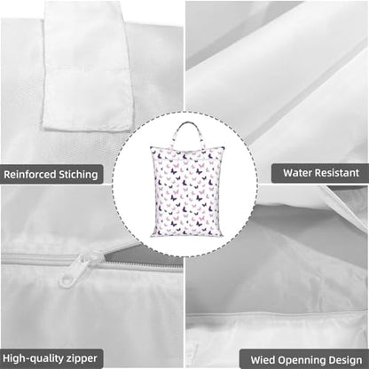 Purple Butterfly Travel Laundry Bag Washable Dirty Clothes Bag for Gym - color: Purple Butterfly