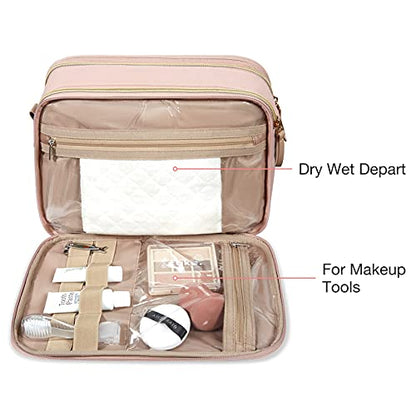 BAGSMART Toiletry Bag for Women, Medium Water-resistant, Pink - color: Pink, size: Medium