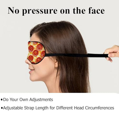 Silk Cheese Pizza Sleep Mask with Adjustable Strap for Travel, Office, Gift - color: Cheese Pizza