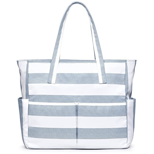 oscaurt Beach Bags for Women Large Waterproof Sandproof Beach Tote Swim Pool Bag with Zipper for Travel Vacation Essentials - color: Grey