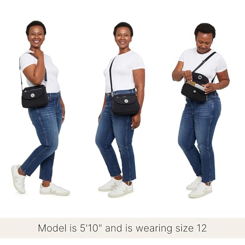 Baggallini Calais Crossbody Bags for Women 10x7 Lightweight Water-Resistant Travel Purse, RFID & Interior Organization - color: Thyme
