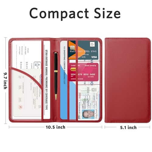 CoBak Car Registration and Insurance Holder - color: L-Carbon Red