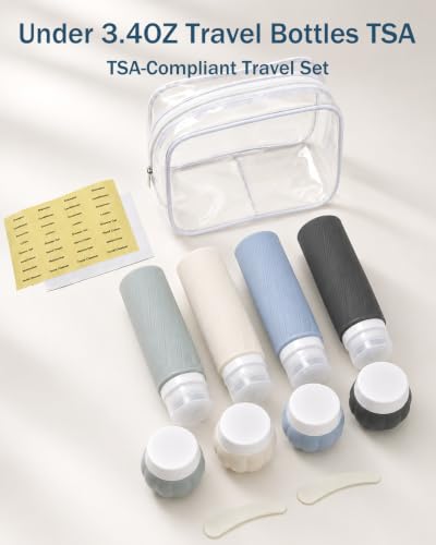 Redfly 13-Piece TSA-Approved Travel Size Bottles for Toiletries, Leak proof