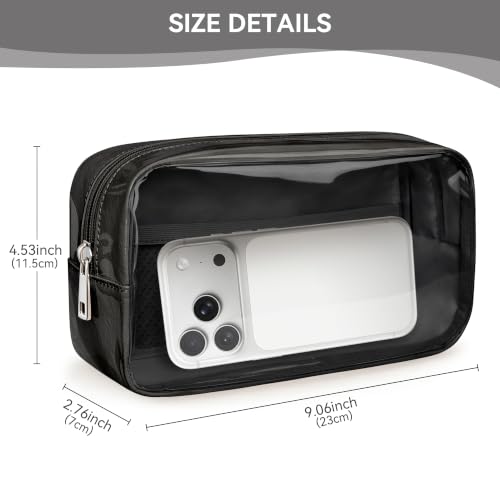 WLLWOO Clear Makeup Bag Small Cosmetic Pouch Travel Toiletry Organizer - color: 1pcs-Medium-Black