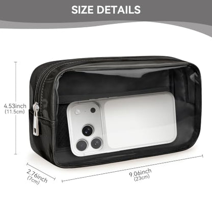 WLLWOO Clear Makeup Bag Small Cosmetic Pouch Travel Toiletry Organizer - color: 1pcs-Medium-Black