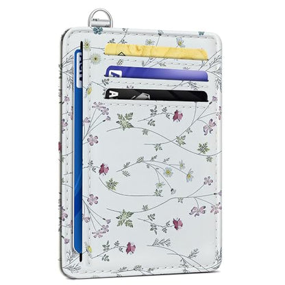 SEAVILIA Small Credit Card Holder for Women, Slim RFID Blocking Wallet - color: Floral