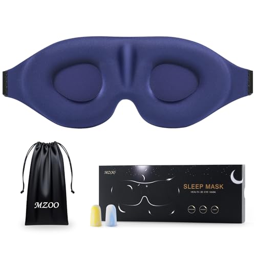 MZOO Luxury Sleep Mask for Women Men Patented Light Blocking Design - color: C-blue