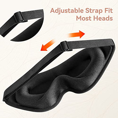 Sleep Mask for Lash Extensions, 3D Memory Foam (Black, 1pcs) - color: Black