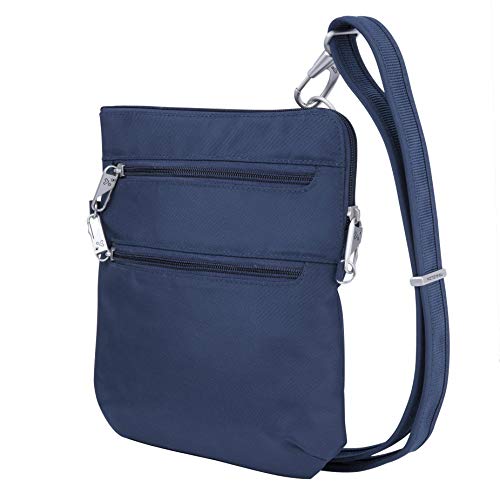 Travelon Anti-theft Classic Slim Double Zip Crossbody - color: Midnight